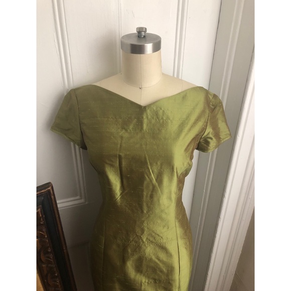 Tahari-Raw Silk-Iridescent-1940s-Evening Dress - Picture 4 of 7